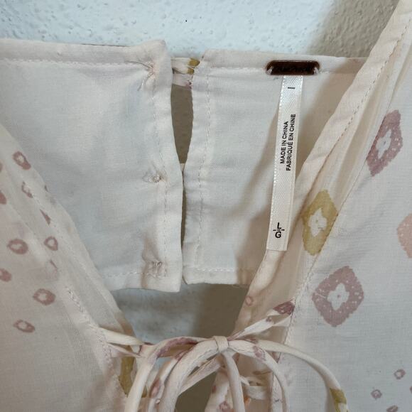 Free People Pocketful of Wildflowers Blush Ivory Midi‎ Dress // Size Large - Picture 3 of 5